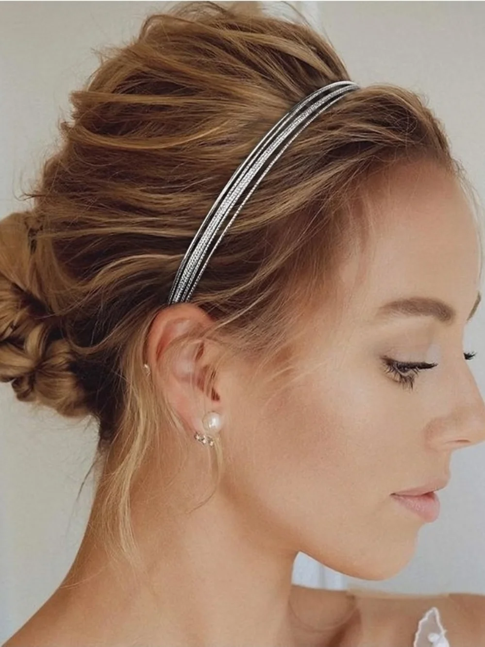 Silver Multi-Layered Row Metallic Headband - Women Accessories BNIB